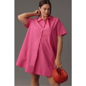 Anthropologie pink shirt dress
